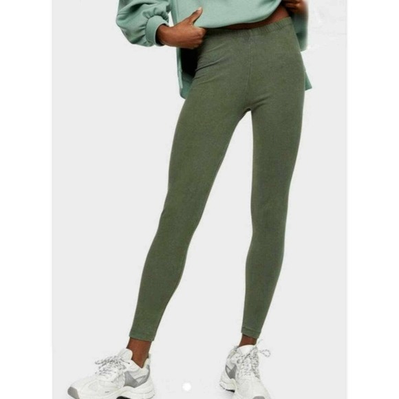 Topshop Pants - Topshop High Rise Khaki Leggings Olive Green US Size 2
